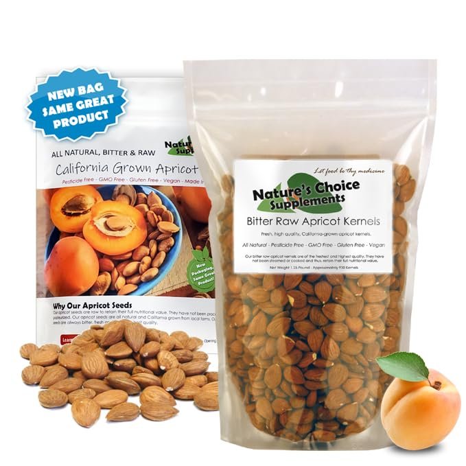 Apricot Seeds California Grown Bitter Raw 100% All Natural From Organic Farms 1 LB
