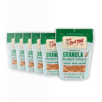 Bob's Red Mill Coconut Spice Granola, 11oz (Pack of 6) - Non GMO, Whole Grain, Kosher