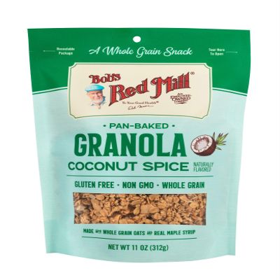 Bobs Red Mill Coconut Spice Homestyle Granola, 11 Ounce Bag (Pack of 1), Certified Gluten Free, Non-GMO, Whole Grain