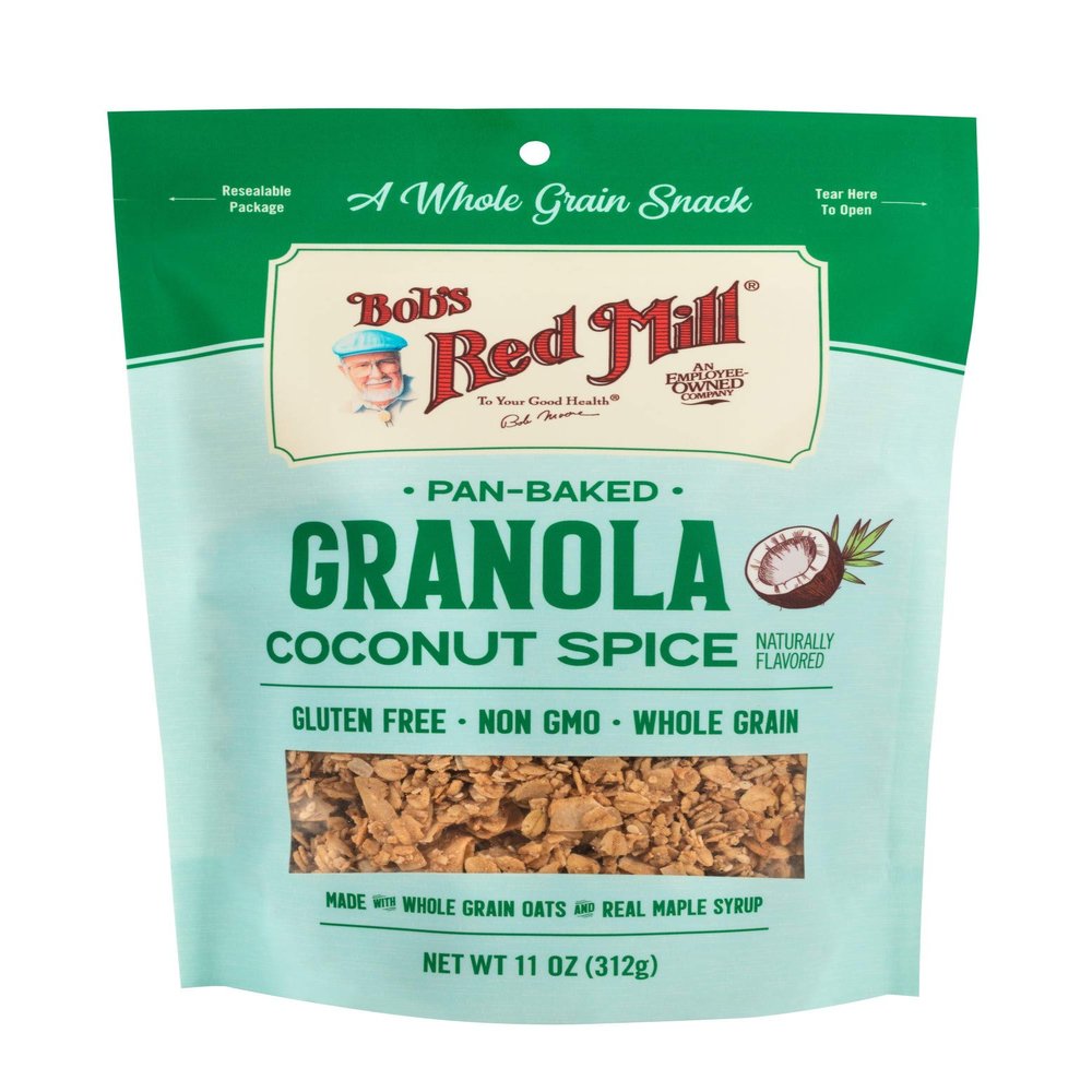 Bobs Red Mill Coconut Spice Homestyle Granola, 11 Ounce Bag (Pack of 1), Certified Gluten Free, Non-GMO, Whole Grain