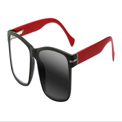 Newsight Transition Photochromic Mens Rectangular Rectangle Nerd Geek Reading Glasses UV400 Sunglasses (Red, +2.00)