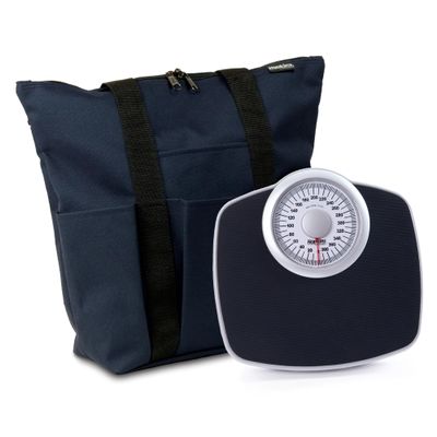Hopkins Medical Products Professional 400lb Mechanical Scale and 3-Pocket Zippered Tote: Accurate, Durable & Travel-Friendly for Health Professionals on The Go