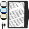 MagniPros 5X Rechargeable Large Ultra Bright LED Page Magnifier with Anti-Glare Lens & 3 Color Dimmable Light Modes, Relieve Eye Strain- Ideal for Reading Small Prints, Low Vision, Seniors view 1
