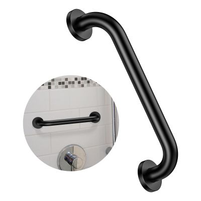 12 Inch Stainless Steel Shower Grab Bar,ZUEXT Oil Rubbed Black Shower Handle,Bathroom Balance Bar,Safety Hand Rail Support Bar for Handicap Elderly Injury,Senior Assist Bar,Wall Concealed Mount Handle