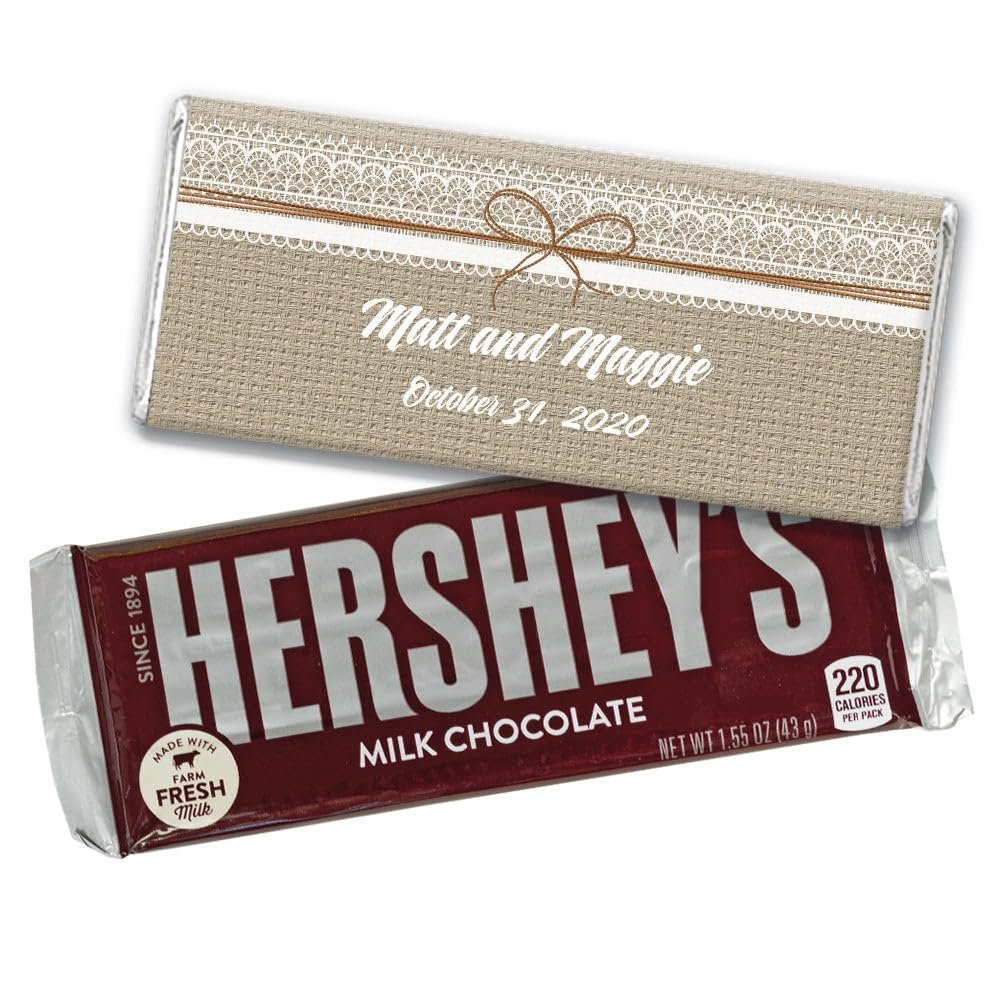 12 Wedding Favors for Guests Personalized Chocolate Bars (12 Pack) - Bridal Shower Favors for Guests, Rustic Wedding Candy