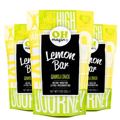 Oh-Mazing Granola Snack, Gluten-Free, Nut-free, No Soy, No Preservatives, Small Batch, 3 Count, 9 oz Bags (Lemon Bar)