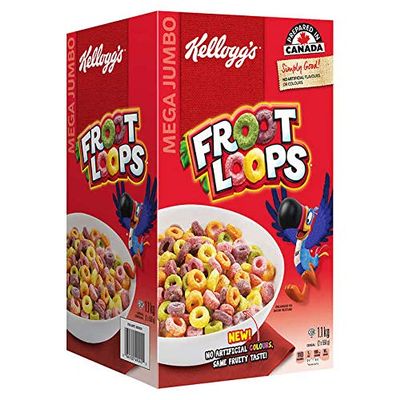 Kelloggs Froot Loops, 1.1 kg/ 38.8 Oz Jumbo Size {Imported from Canada}