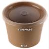 EcoQuality [500 Pack] 12 oz Disposable Kraft Paper Soup Containers with Plastic LIDS - Half Pint Ice Cream Containers, Frozen Yogurt Cups, Restaurant, Microwavable, Take Out, Food Storage, Recyclable view 1