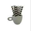 400 Count | Kingseal FSC Certified Disposable Paper Drinking Straws, Paper Wrapped, 7.75" Length x 6mm Diameter, Black Swirl Stripe, Biodegradable, Earth Friendly, Bulk Pack - 400 Straws per Box view 4