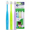 Brilliant Oral Care Child Toothbrush with Soft Bristles and Round Head, for a Kid Approved, Easy to Use All-Around Clean Mouth, Ages 2-5 Years, Sky Blue Lime Lilac, 3 Pack view 1