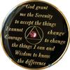1 Year AA Medallion Black Tri-Plate Pink Transition Color Crystal Chip view 2