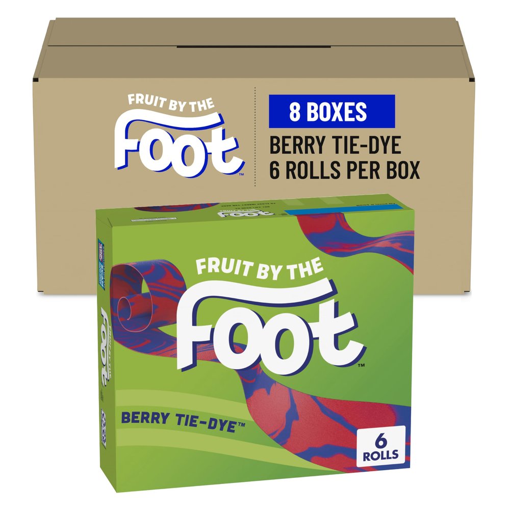 Fruit by the Foot Fruit Flavored Snacks, Berry Tie-Dye, 4.5 oz, 6 ct (Pack of 8)