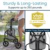 Vive Mobility 3 Wheel Walker - Three Wheeled Rollator for Seniors - Lightweight, Foldable, Narrow, Heavy Duty - for Elderly Men Women - Folding 3-Wheel Tri Scooter with Basket Bag view 4