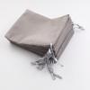 10pcs Approx.12x15cm(4.72x5.9Inch) Grey Velvet Pouches Bags Drawstring Jewelry Gift Packaging-YM527-1 view 1