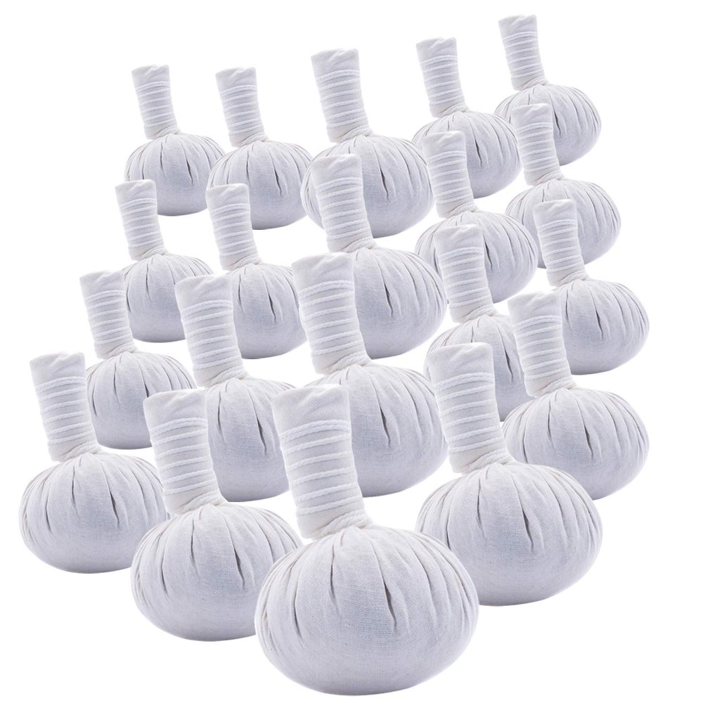 Pack of 20 Large Thai Spa Herbal Massage Compress Ball Warm Hot Therapy LUK Pra KOB 200 g.