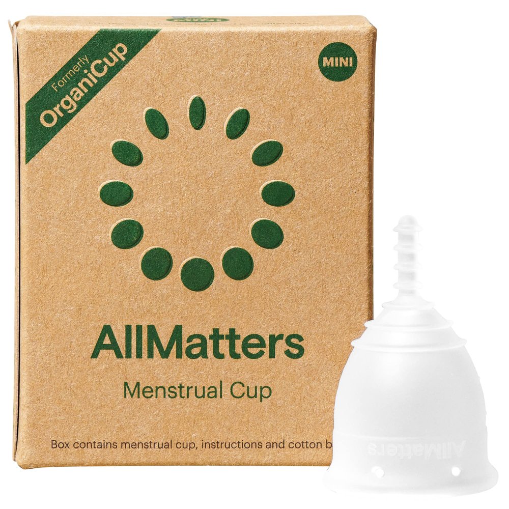AllMatters OrganiCup Menstrual Cup - Size Mini - Eco-Friendly, Reusable Period Solution - Superior to Pads & Tampons - Suitable for Light to Heavy Flow