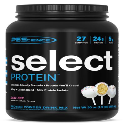 PEScience Select Protein Powder, Whey and Casein Blend, Clean Protein Powder for Women and Men, Low Calorie, Low Carb, Keto Friendly, Gluten Free, Cake Pop, 27 Servings