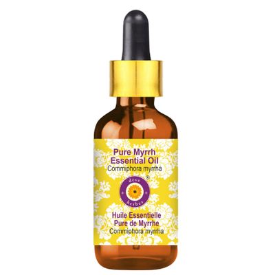 Deve Herbes Pure Myrrh Essential Oil (Commiphora myrrha) with Glass Dropper Steam Distilled 100ml (3.38 oz)