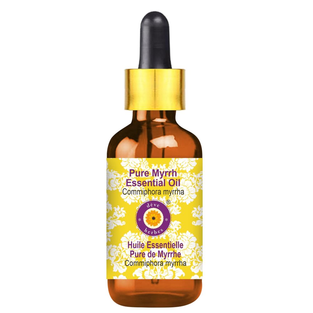 Deve Herbes Pure Myrrh Essential Oil (Commiphora myrrha) with Glass Dropper Steam Distilled 100ml (3.38 oz)