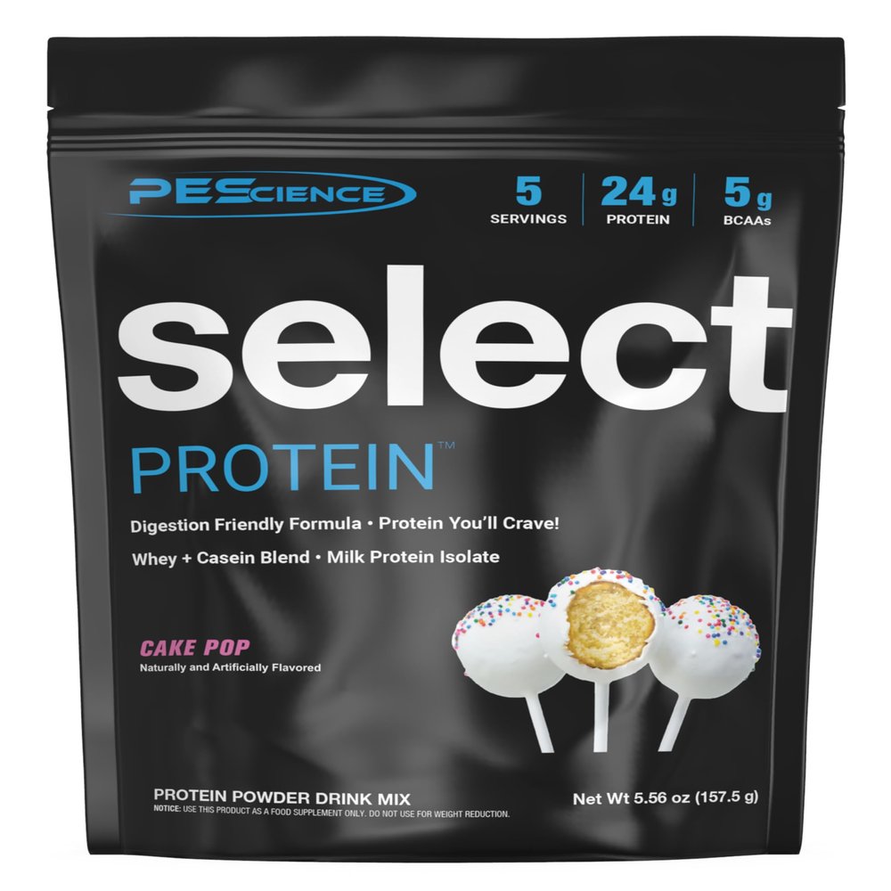 PEScience Select Protein Powder, Whey and Casein Blend, Clean Protein Powder for Women and Men, Low Calorie, Low Carb, Keto Friendly, Gluten Free, Cake Pop, 5 Servings