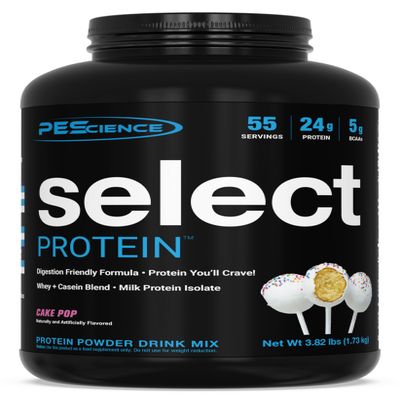 PEScience Select Protein Powder, Whey and Casein Blend, Clean Protein Powder for Women and Men, Low Calorie, Low Carb, Keto Friendly, Gluten Free, Cake Pop, 55 Servings