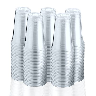 Green Direct 20 oz. Disposable Clear Drinking Plastic Cups for Boba Tea Ice Coffee 100 Pack