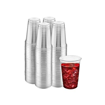 Green Direct 16 oz. Disposable Clear Drinking Plastic Cups for Boba Tea Ice Coffee 100 Pack