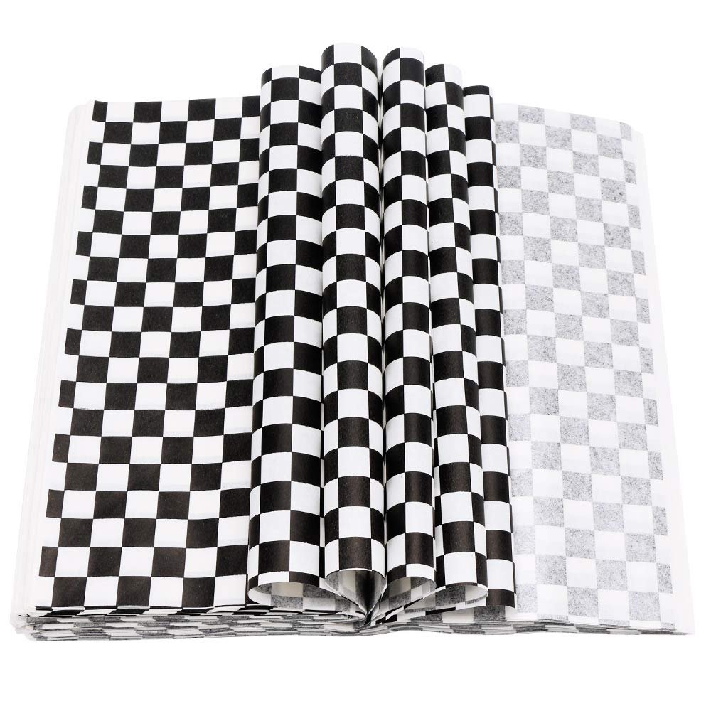 EUSOAR Sandwich Wrap Paper, 11" x 10" Dry Wax Deli Paper 200pcs, Grease Resistant Black Burger Food Basket Liner for Burrito Omelette Patties Taco, Restaurants, Churches, BBQ, Party