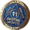11 Month AA Medallion Reflex Blue Glitter And Gold Plated Chip view 3