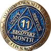 11 Month AA Medallion Reflex Blue Glitter And Gold Plated Chip view 4