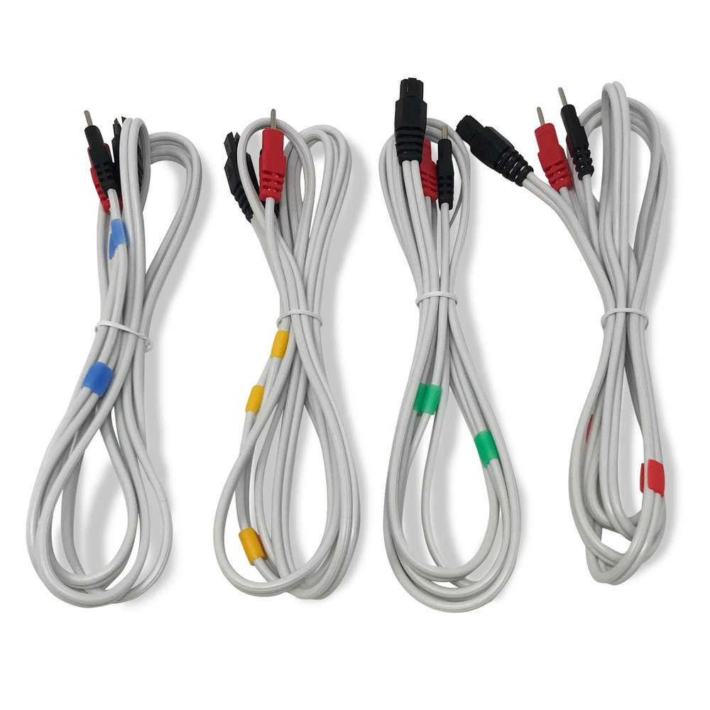Discount TENS - Compex Compatible Replacement Lead Wires, 2mm pin connectors - Paack of 4
