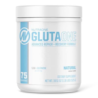 NutraOne GlutaOne L-Glutamine Powder Post Workout Recovery Supplement (75 Servings)