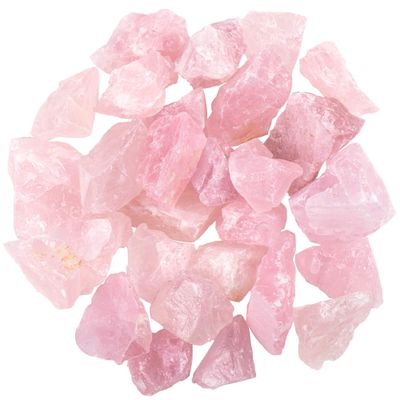 1 lb Bulk Rose Quartz Rough Stones Large 1" Natural Raw Stones for Tumbling, Cabbing, Fountain Rocks, Decoration,Polishing, Wire Wrapping, Wicca and Reiki