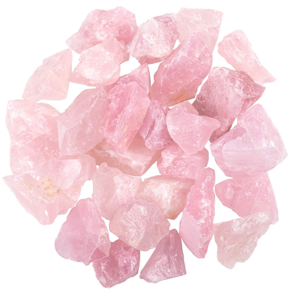 1 lb Bulk Rose Quartz Rough Stones Large 1" Natural Raw Stones for Tumbling, Cabbing, Fountain Rocks, Decoration,Polishing, Wire Wrapping, Wicca and Reiki