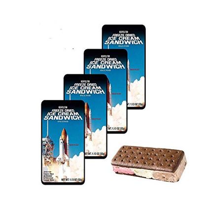LuvyDuvy Freeze Dried Ice Cream Neapolitan Sandwich (Chocolate-Vanilla-Strawberry) - 4 Pack