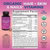 Biotin 5000 mcg Hair Skin Nails Vitamins for Women  Organic and Vegetarian-Friendly Supplement with Vitamin E, B-Vitamins, Spirulina, Horsetail and Superfood Blend to help Produce Keratin 120 Count view 2