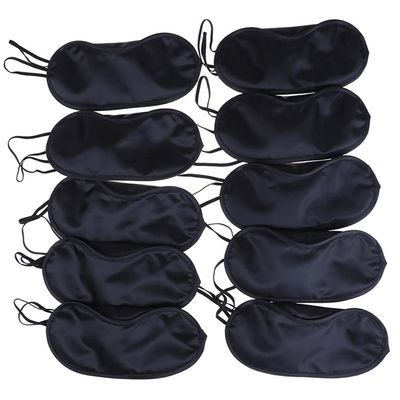 AKOAK 10 Pieces Game Party Sleep Travel Eye Mask, Lightweight Shading Eye Protection Rest Eye Mask, with Nose Pad and Adjustable Strap, Unisex (Black)