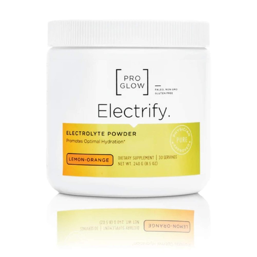 Lemon-Orange Electrolyte Replacement Supplement Powder with Stevia for Hydration - ProGlow Electrify (30 Servings)