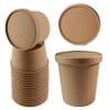 115mm Vented Lids for Kraft Paper Soup Containers [500 PACK] - Fits 26oz, 32oz EcoQuality Ice Cream Containers, Frozen Yogurt Cups, Restaurant, Microwavable, Take out, Food Storage, Recyclable view 1