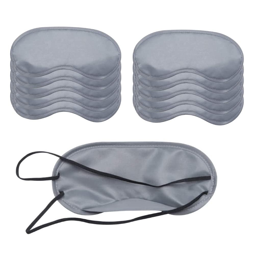 AKOAK 10 Pieces Game Party Sleep Travel Eye Mask, Lightweight Shading Eye Protection Rest Eye Mask, with Nose Pad and Adjustable Strap, Unisex (Light Grey)