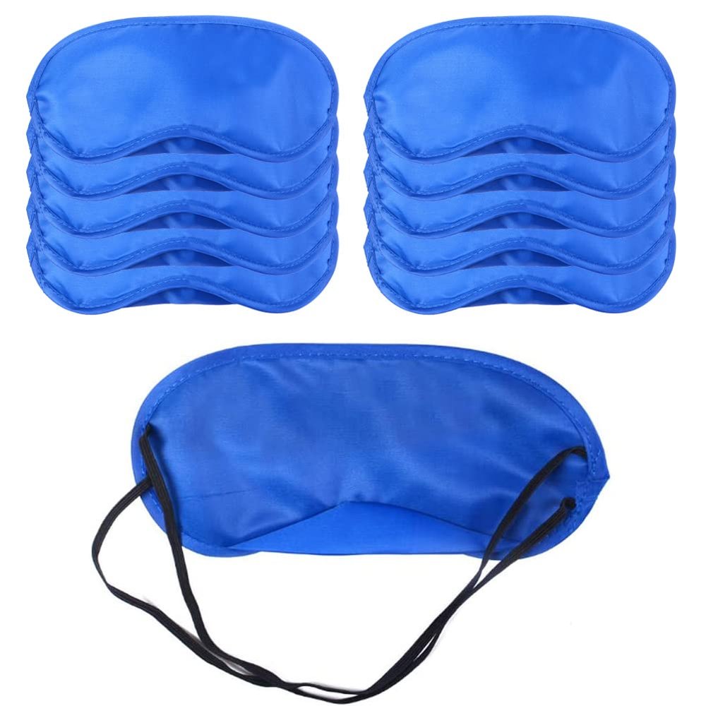 AKOAK 10 Pieces Game Party Sleep Travel Eye Mask, Lightweight Shading Eye Protection Rest Eye Mask, with Nose Pad and Adjustable Strap, Unisex (Dark Blue)