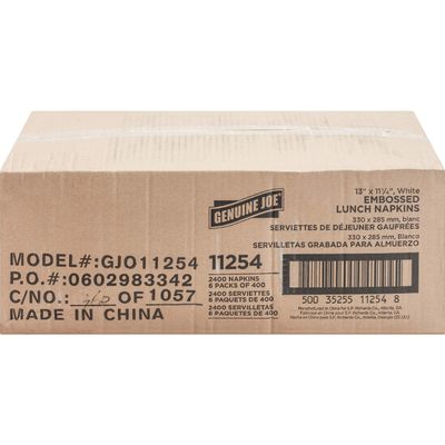 Genuine Joe 1-ply Embossed Lunch Napkins (Pack of 2400)