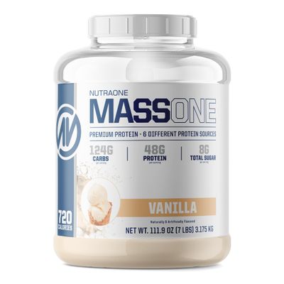 NutraOne Massone Mass Gainer Protein Powder Gain Mass Protein Meal Replacement (Vanilla - 7 lbs.)