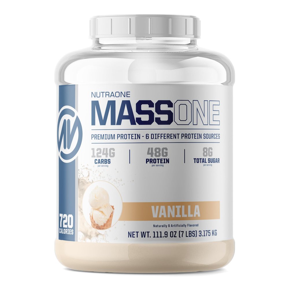 NutraOne Massone Mass Gainer Protein Powder Gain Mass Protein Meal Replacement (Vanilla - 7 lbs.)