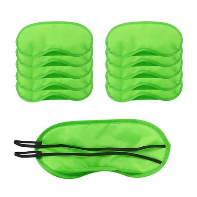 AKOAK 10 Pieces Game Party Sleep Travel Eye Mask, Lightweight Shading Eye Protection Rest Eye Mask, with Nose Pad and Adjustable Strap, Unisex (Green)