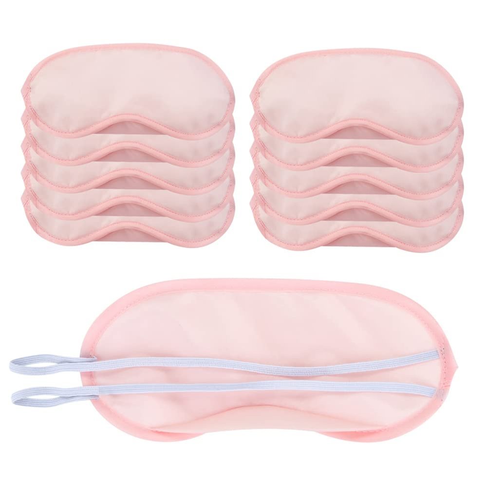 AKOAK 10 Pieces Game Party Sleep Travel Eye Mask, Lightweight Shading Eye Protection Rest Eye Mask, with Nose Pad and Adjustable Strap, Unisex (Pink)