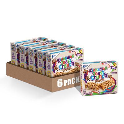 Cinnamon Toast Crunch Breakfast Cereal Treat Bars, Snack Bars, 8 ct (Pack of 6)
