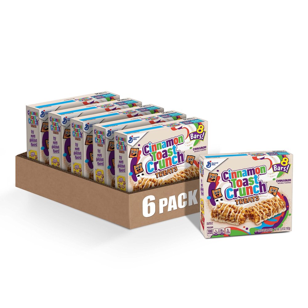 Cinnamon Toast Crunch Breakfast Cereal Treat Bars, Snack Bars, 8 ct (Pack of 6)