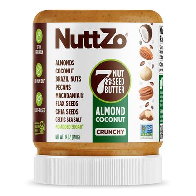 NuttZo Keto Almond Coconut 7 Nut and Seed Butter, Almonds Coconut Brazil Nuts Pecans and More, Keto-Friendly No Added Sugar or Oil, Non GMO, Gluten-Free, 2g Net Carbs, 12 oz