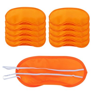 AKOAK 10 Pieces Game Party Sleep Travel Eye Mask, Lightweight Shading Eye Protection Rest Eye Mask, with Nose Pad and Adjustable Strap, Unisex (Orange)